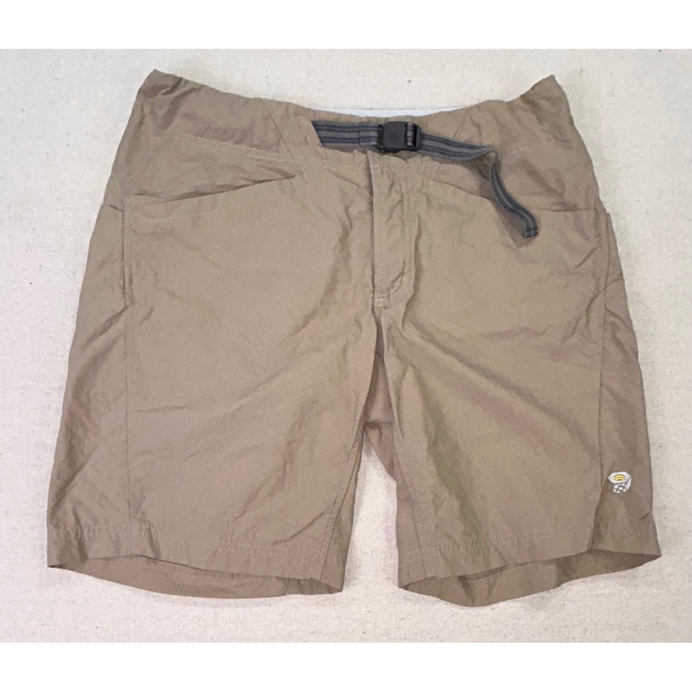 Mountain Hardwear Womens 8 Tan Khaki Hiking Shorts Belted Nylon